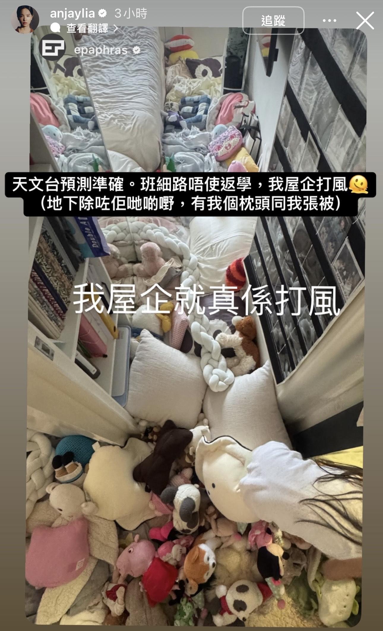 陳嘉寶育有三女 ,她的老公發文表示:「我屋企就真係打風!」