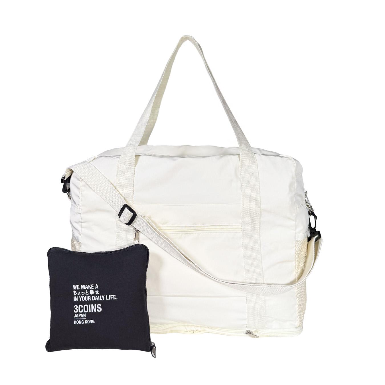 香港限定版3WAY旅行手提袋 $90:能解放雙手的大容量手提袋,一次裝載所有衣物或手信,承重8公斤。設計簡約,備有米白及黑色兩款顏色選擇。