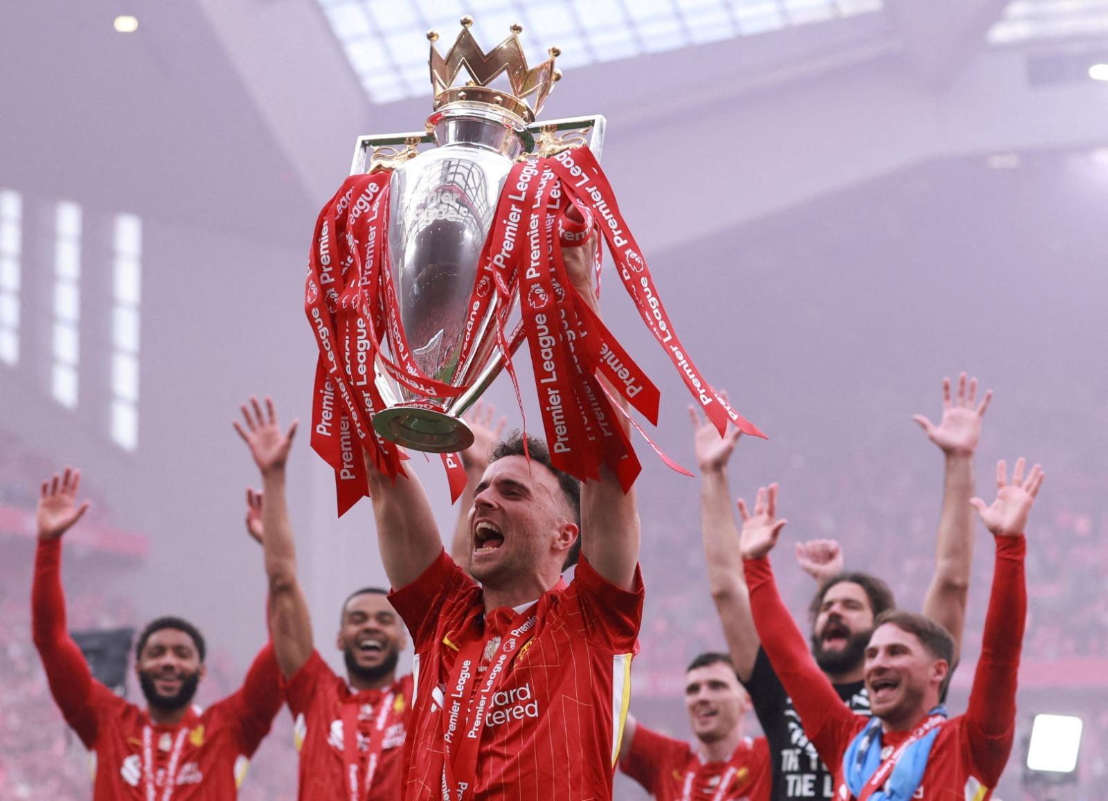 迪亞高祖達(Diogo Jota)為利物浦贏得去屆英超。(資料圖片)