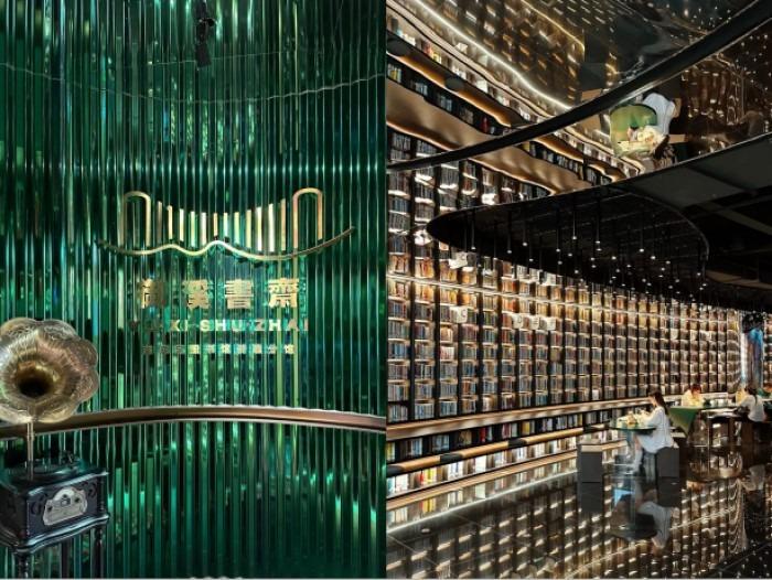 御溪書齋利用現代藝術設計融合中國風,室內呈現的漫天繁星場景,更深受年輕人歡迎。(圖片來源:珠海發布微信公眾號)