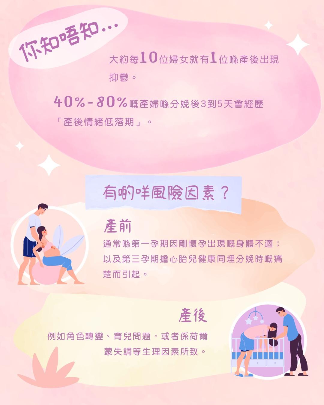 產前產後情緒健康|大概約19位婦女就有1位產後出現抑鬱(陪我講)