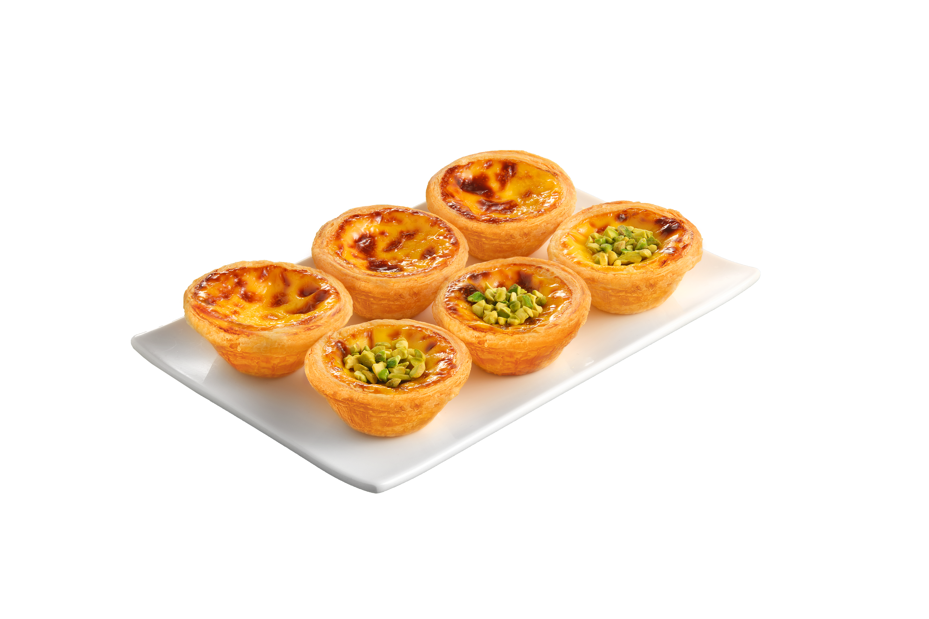 6 件禮盒裝:3件「開心果脆粒葡撻」及3件經典葡撻 $66