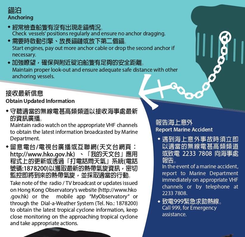 熱帶氣旋襲港時提升本地船隻安全的措施|錨泊(海事處)