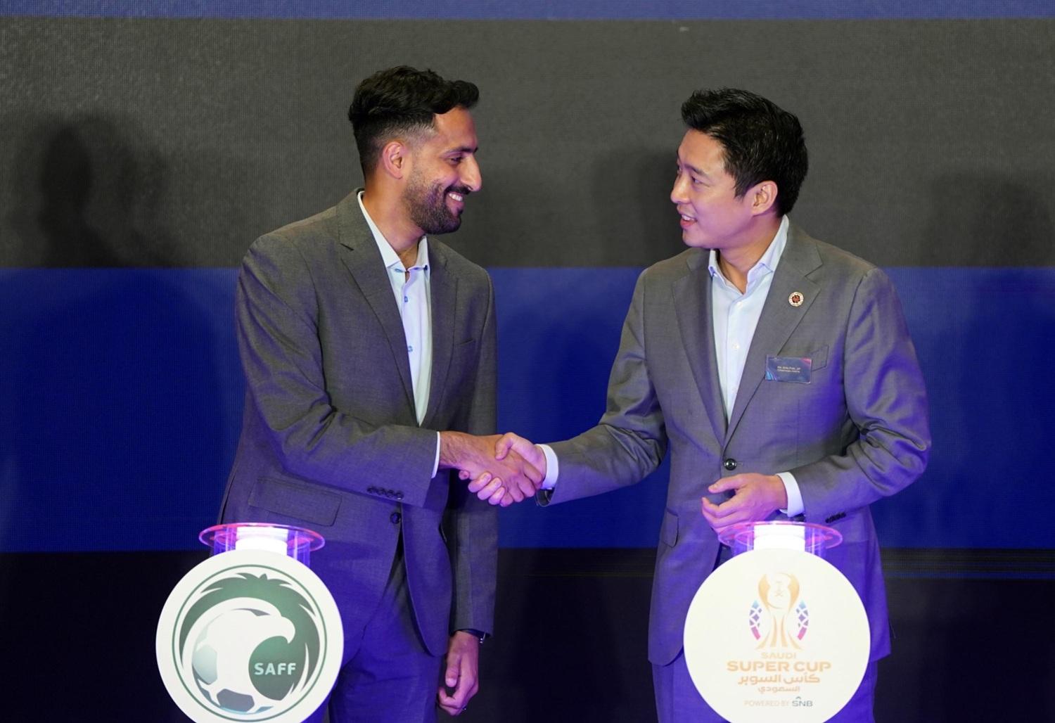 沙特阿拉伯足協與香港足總舉行沙特超級盃的記者會。(香港足總圖片)