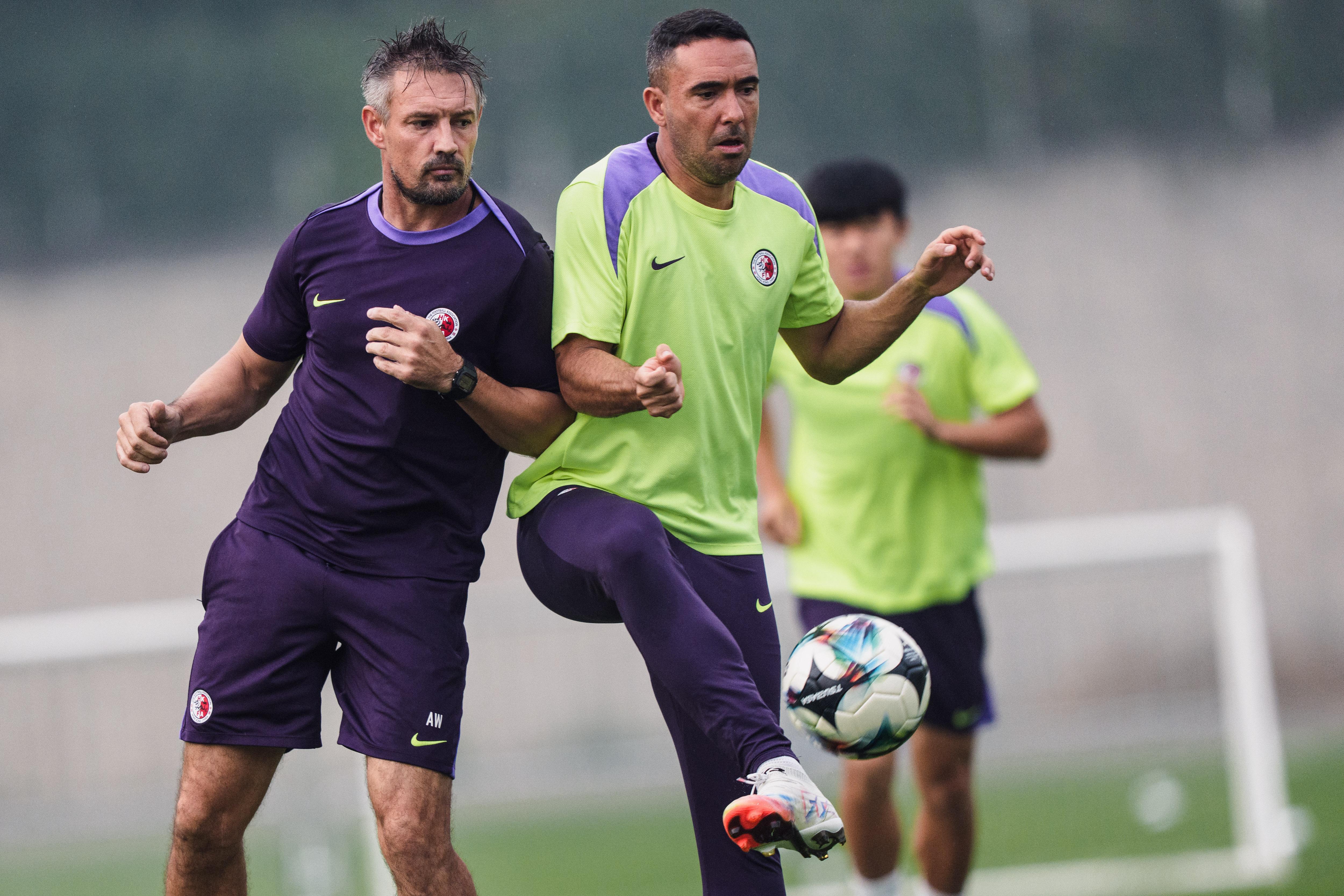 香港隊在備戰對中國隊的東亞盃賽事。(香港足總圖片)