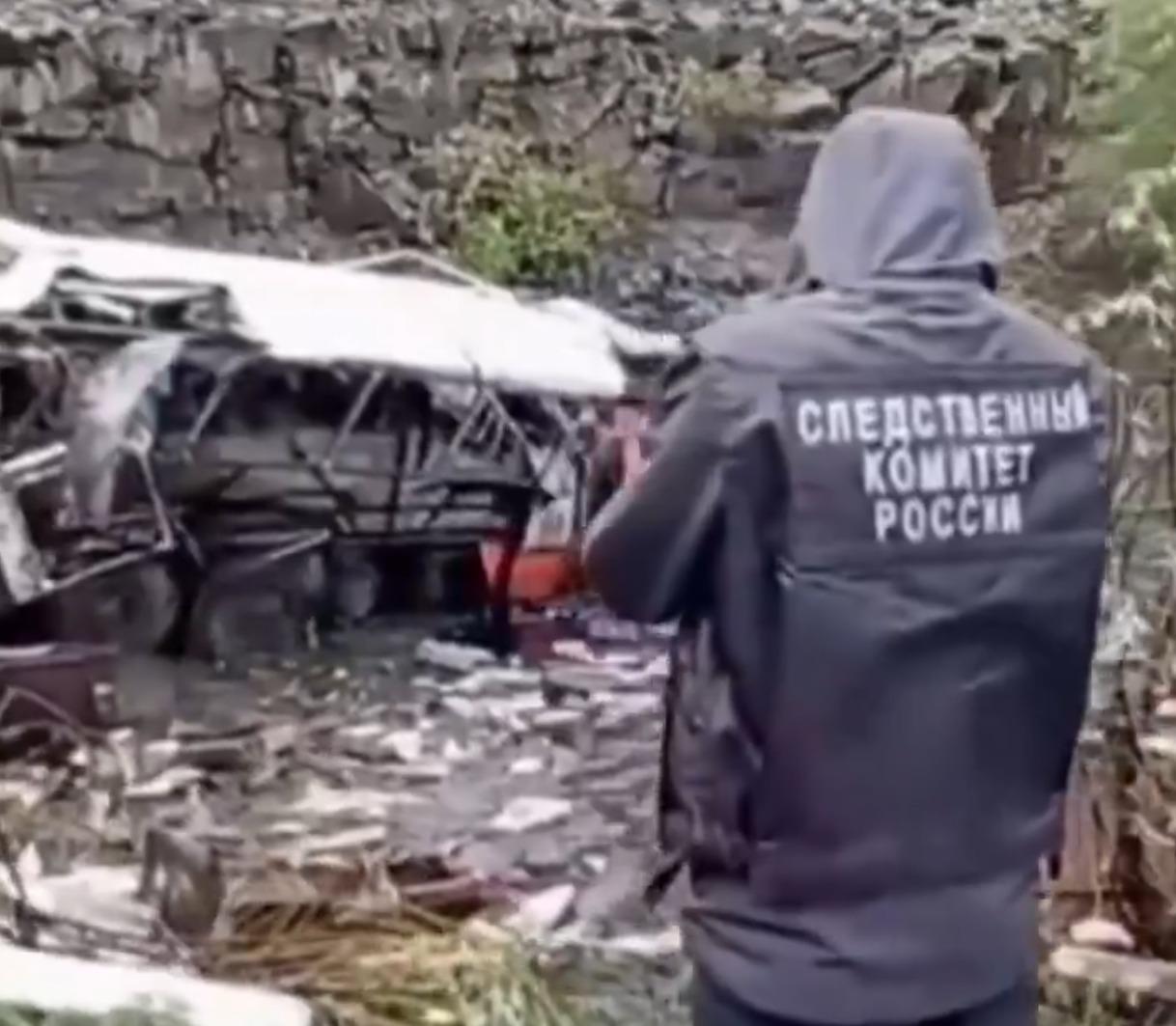 俄羅斯一輛巴士疑失控引致多人死傷的意外。