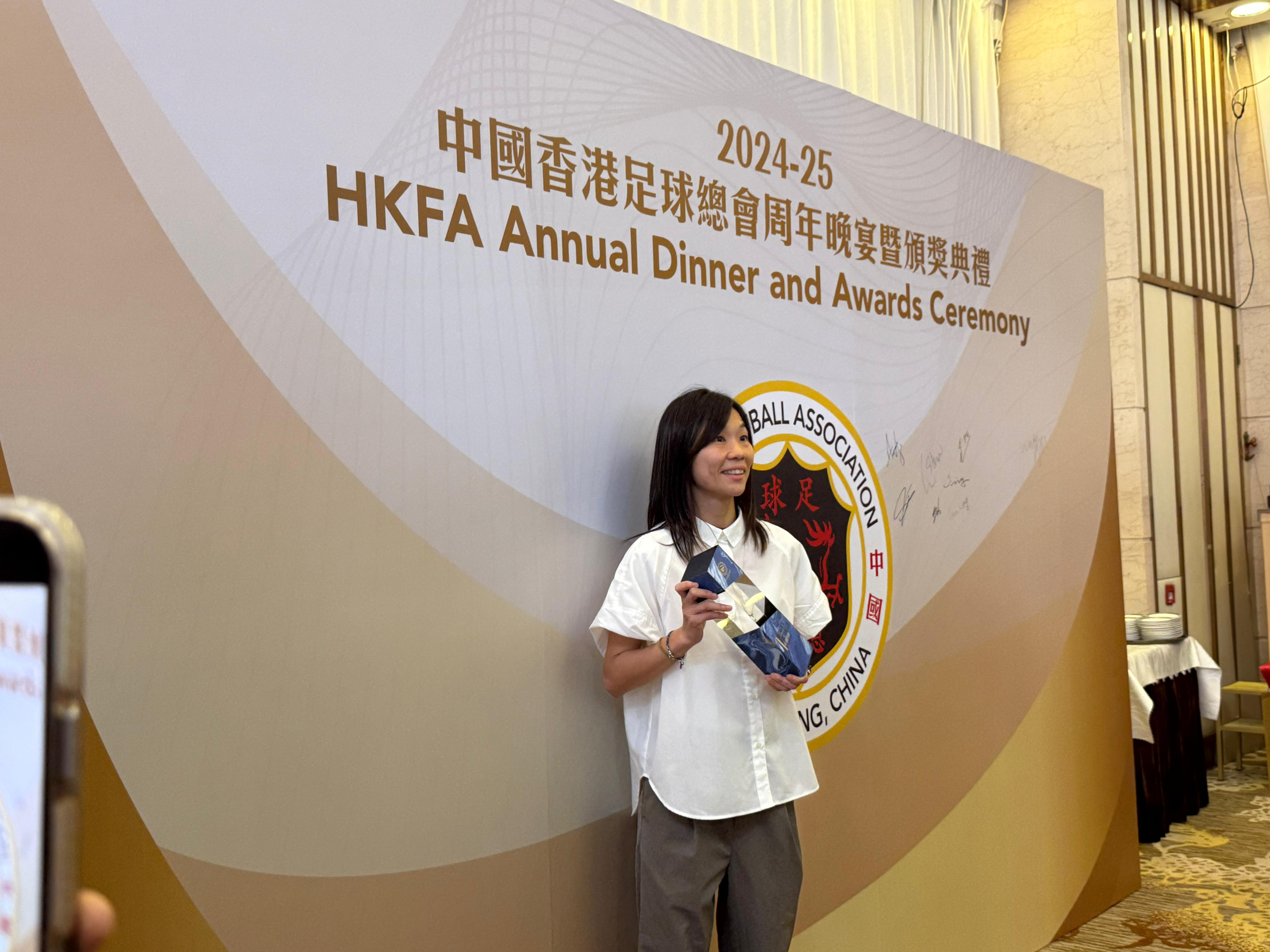 陳詠詩當選香港足球小姐。(《am730》記者攝)