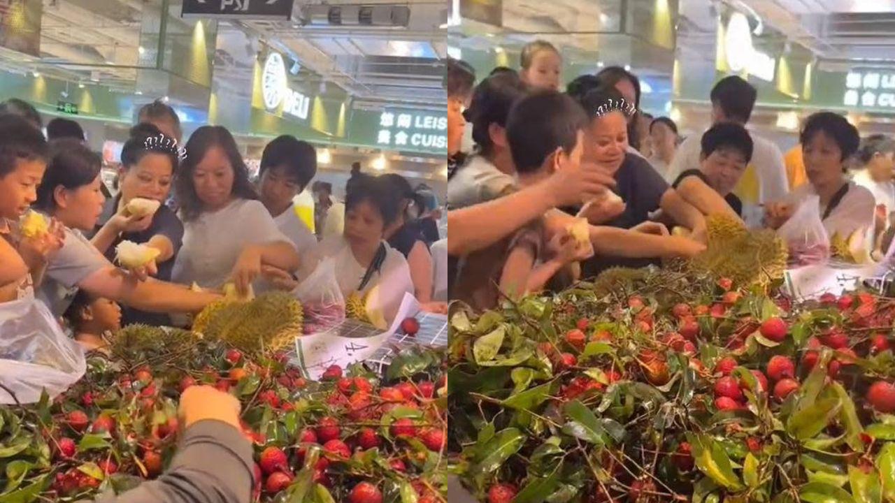 河北超市開業遇零元購 大媽們強行開榴槤試食嚇窒網民
