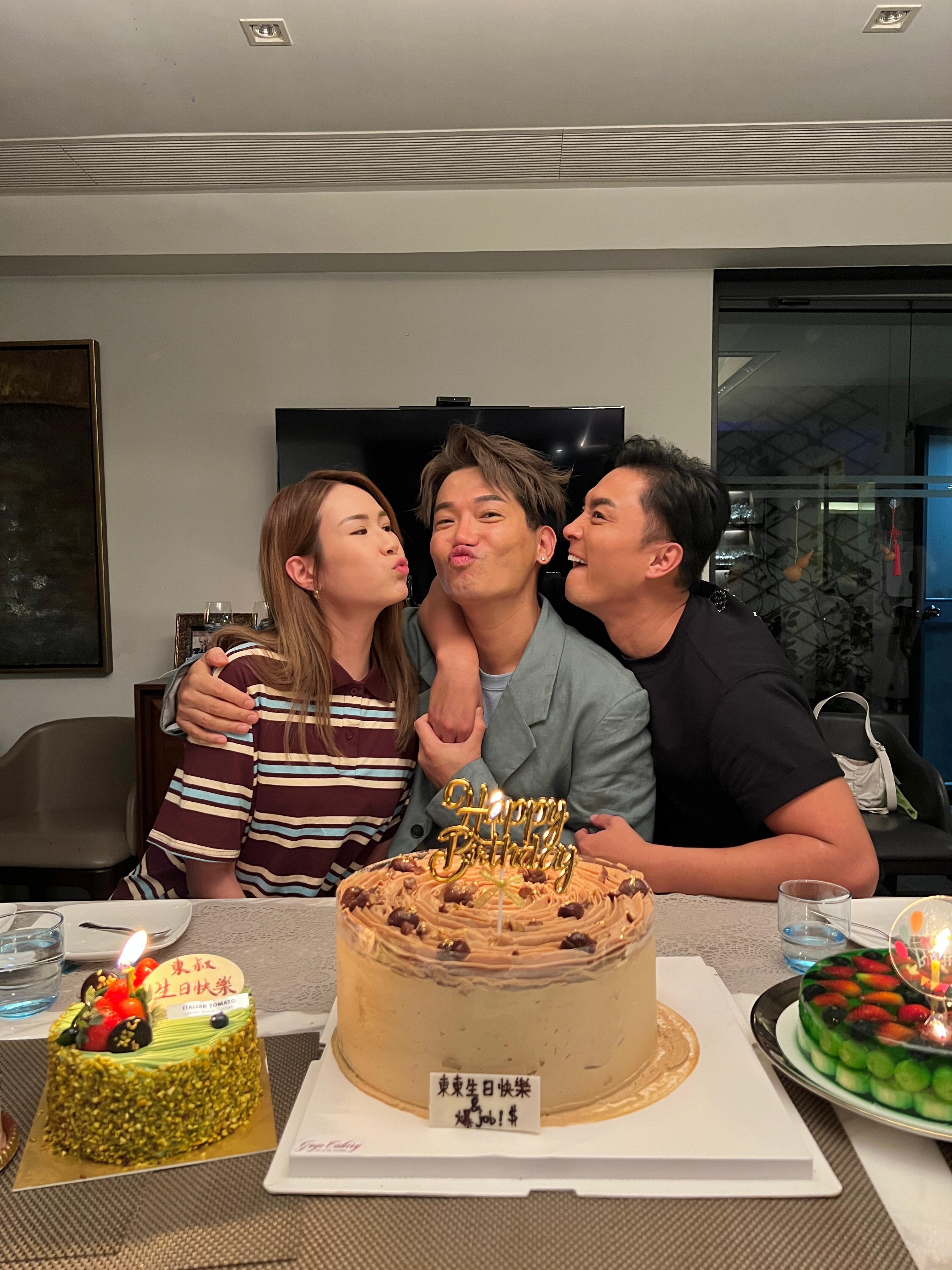 黃建東特別感謝楊明和莊思明為他慶祝生日。