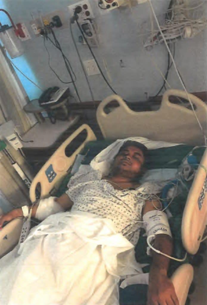 外賣員左腳5趾全斷、髖關節脫臼、骨盆與脊椎多處骨折及頭部創傷。(網上圖片)