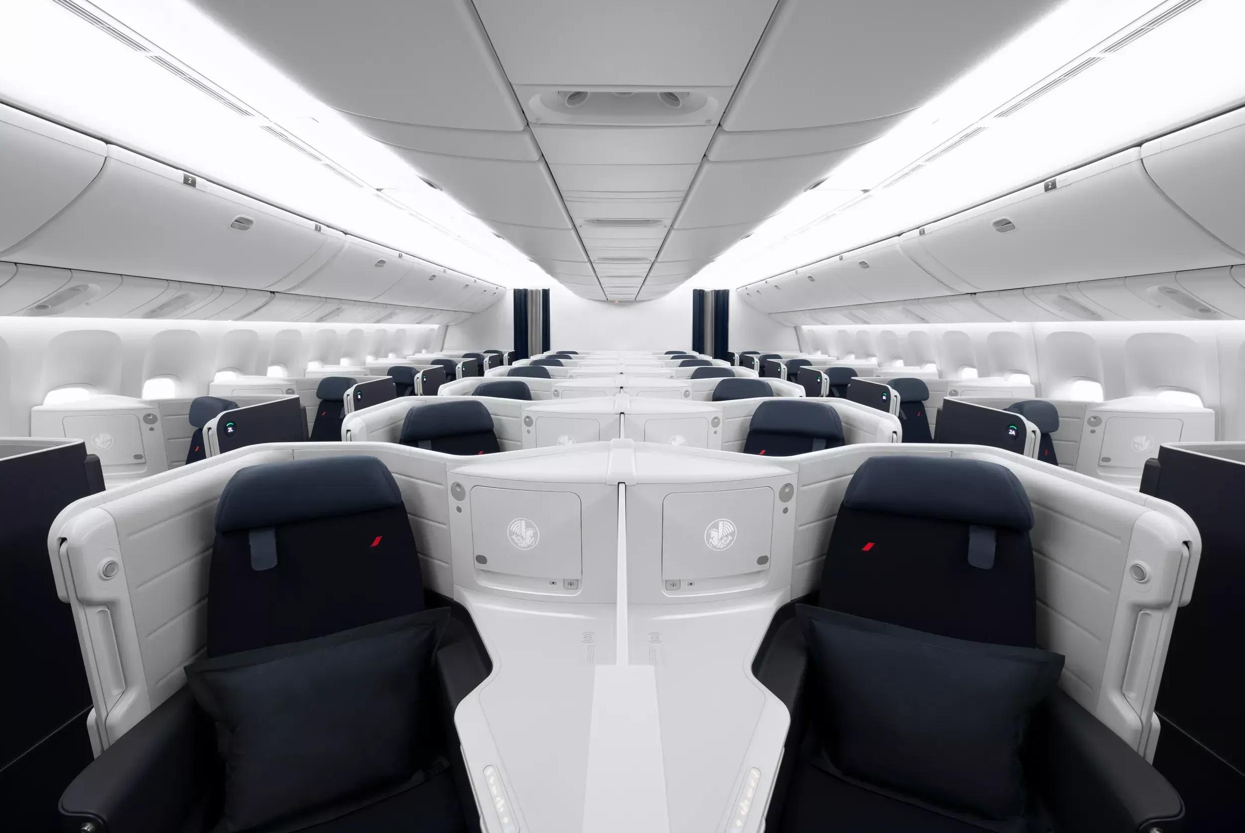 法航官網上的商務客位照片。(互聯網)