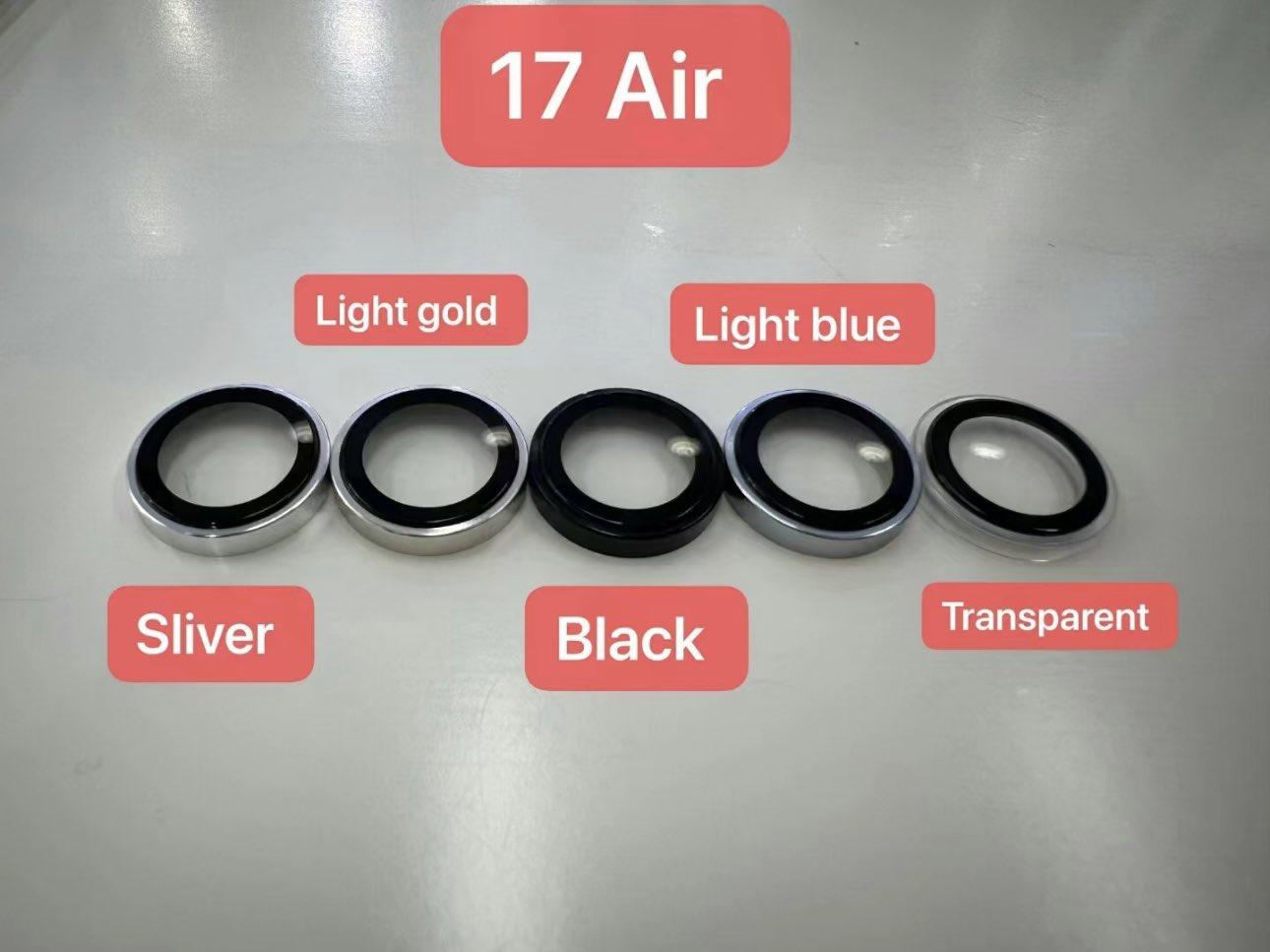 iPhone 17 Air鏡頭蓋相片,共有5款配色。(X@Majin Bu)