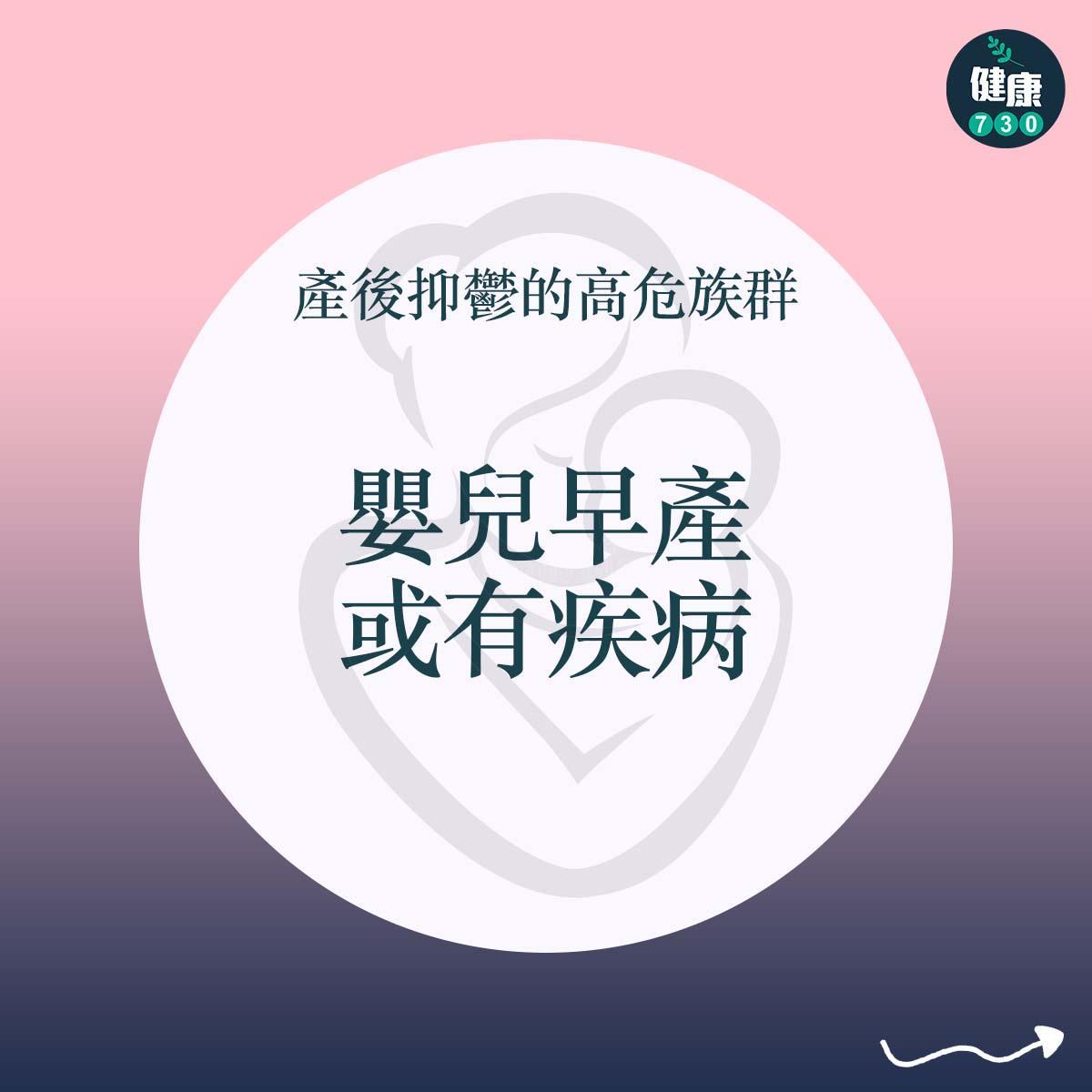 產後抑鬱的高危族群|嬰兒早產或有疾病(am730製圖)