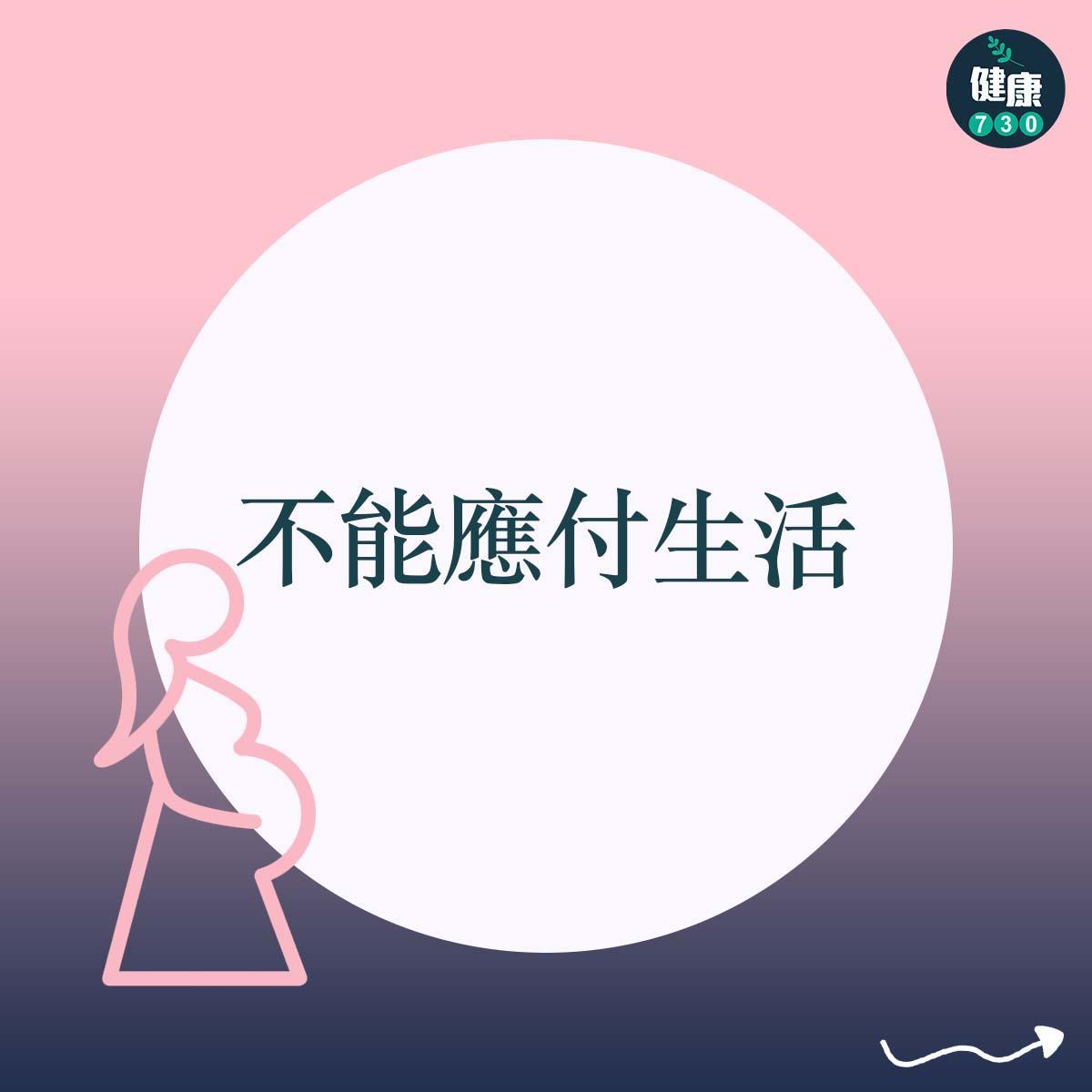 產後抑鬱症狀|不能應付生活(am730製圖)