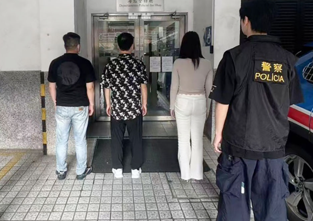 澳門治安警破獲操控賣淫案,拘捕三名男子。(澳門治安警)