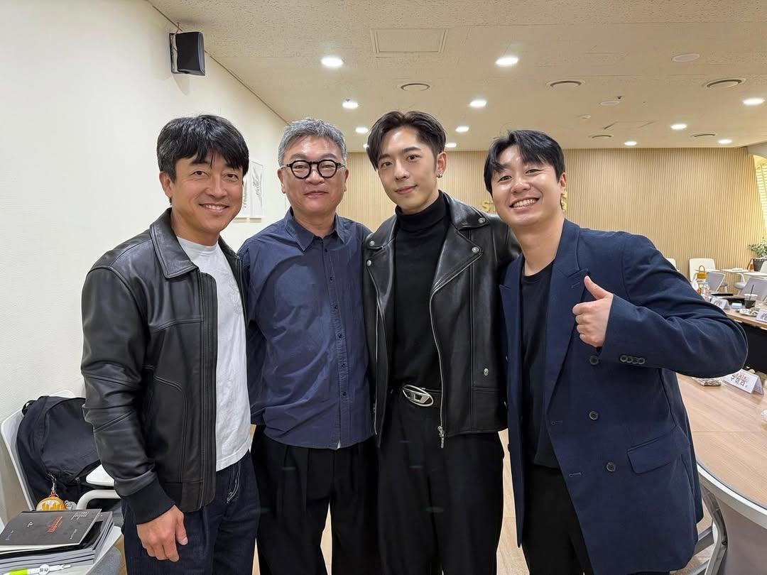 Edan呂爵安首拍韓劇《模範的士3》,在IG上載與同劇演員的合演。 (Edan IG)