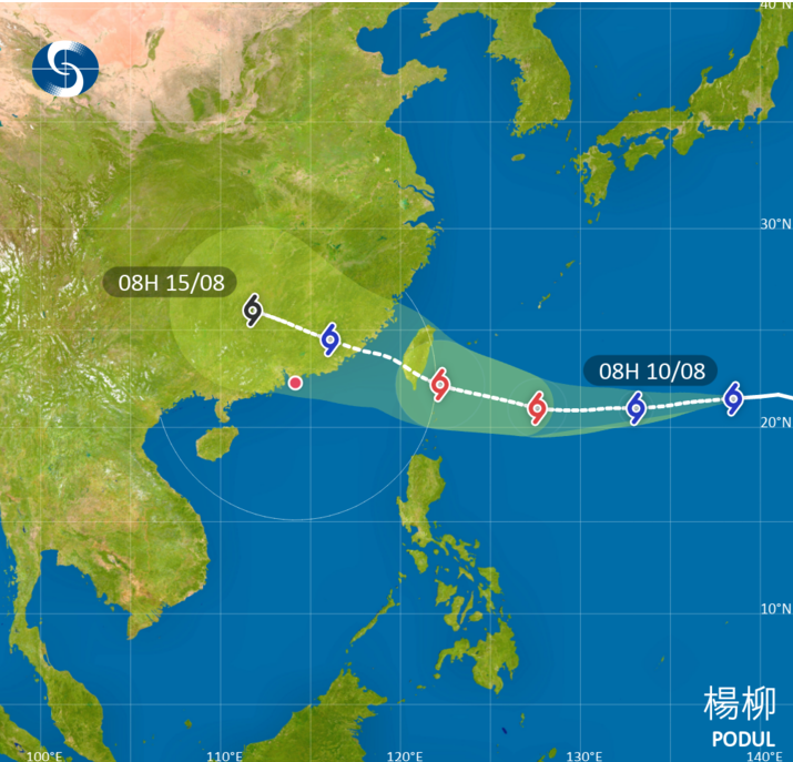 楊柳料本周四香港400公里掠過。