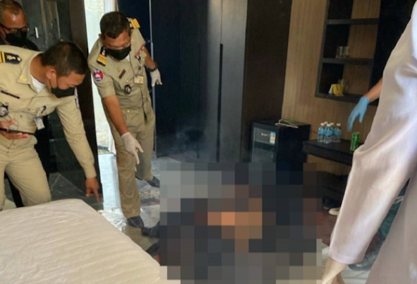 去年12月,柬埔寨班迭棉吉省波比市一間由中國人經營的賓館的房間內,發現一具藏於行李箱中的男屍。(互聯網)