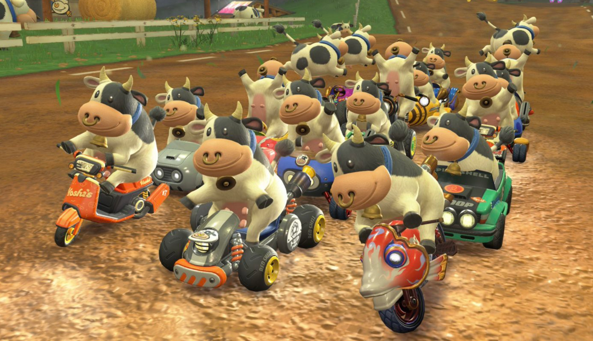 遊戲廠任天堂Nintendo新主機Switch 2主力作品《瑪利歐賽車世界》,一隻深受玩家喜愛的乳牛角色「哞哞牛」(Moo Moo Cow)在遊戲內被戴上鼻環。