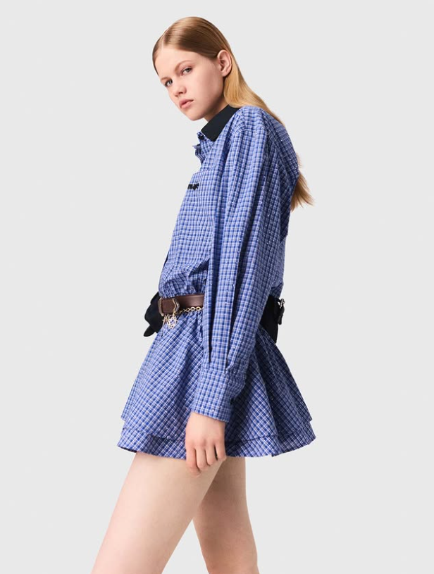 Maje Parie藍色格仔裙