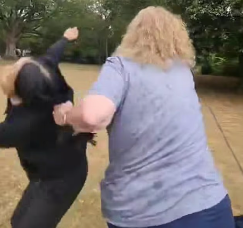 事主受襲及與涉事夫婦拉扯過程。(互聯網)