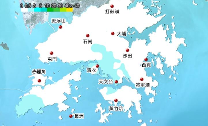 本港地區今日天氣預測多雲,有驟雨及幾陣狂風雷暴,初時雨勢有時頗大。最高氣溫約30度。(香港天文台)