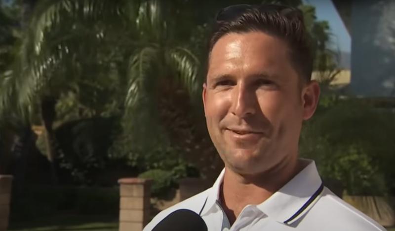 男戶主Jeff Tenney趕去找保護愛犬,反令美洲獅驚嚇。(X)