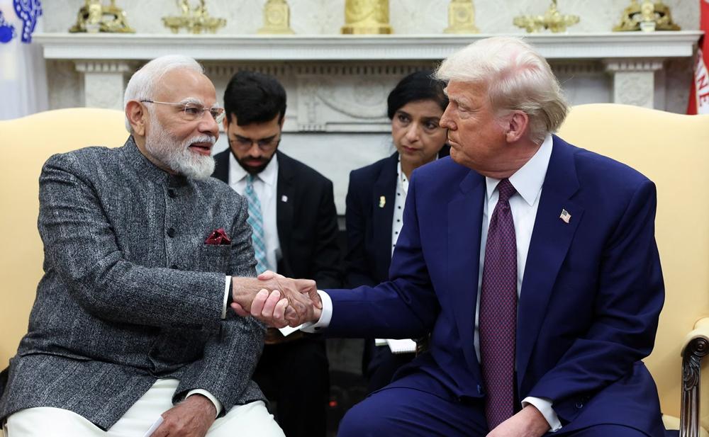 特朗普簽署行政命令,對印度商品增至50%關稅。(2025年2月。Reuters)