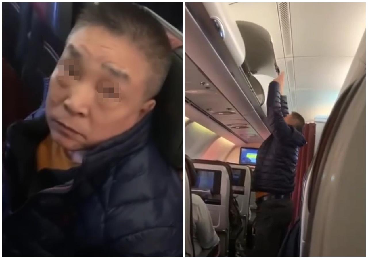 華裔機艙老鼠摷行李被踢爆,遭連環反手打面。(IG)