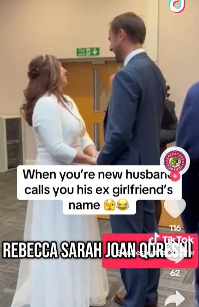 Rebecca事後接受訪問時表示:「他前女友的名字叫Sarah,我的中間名也是Sarah」。(網上圖片)