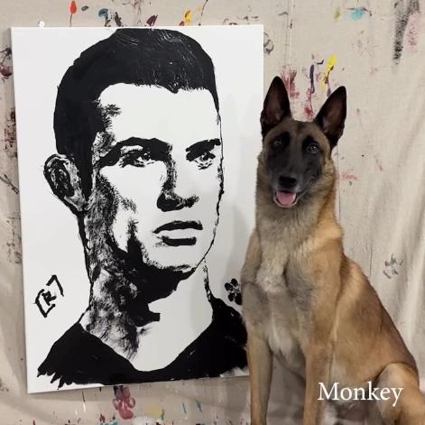 Monkey近日更成功描繪出C朗。(IG)