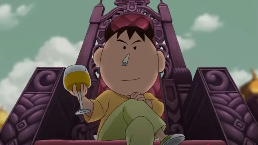 故事中阿呆更像比達入魔一樣得到某種物品而獲得超強大能力,然後放飛自我,結果成為Final boss導致春日部防衛隊內訌繼而導致好友間一打四的局面。