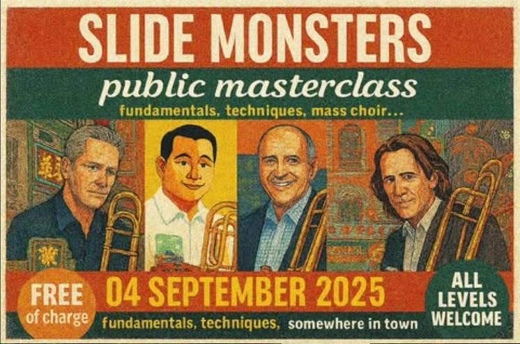 SLIDE MONSTERS除了來港演出一場,更會在9月4日舉辦一場長號大師班。