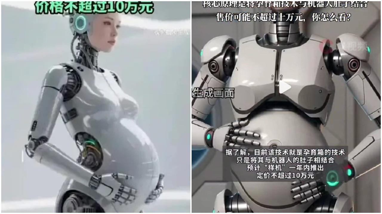全球首個「孕育機械人」預計一年後面世,定價不超10萬人民幣。(網片截圖)