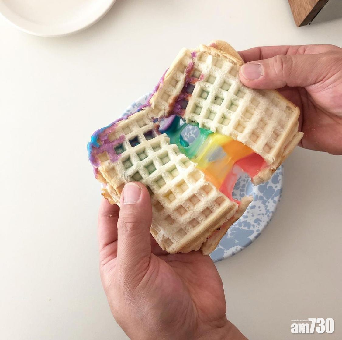 窩夫食譜︱彩虹芝士拉絲三文治用來打卡一流。(Instagram@awesomehouse_no1)