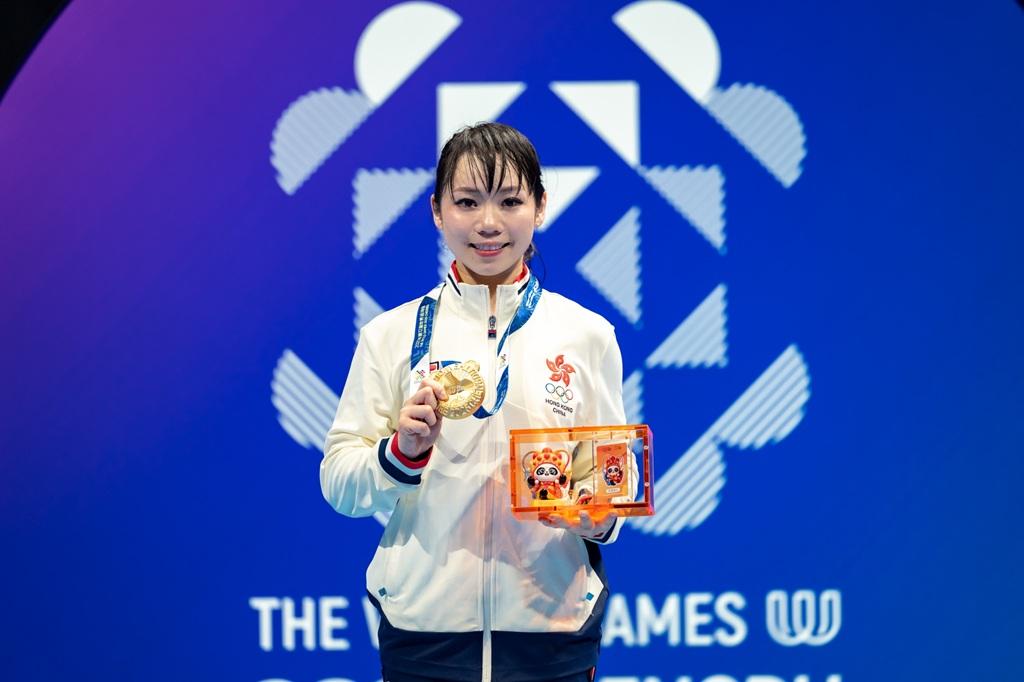 劉慕裳於空手道女子個人形奪金。(港協暨奧委會圖片)