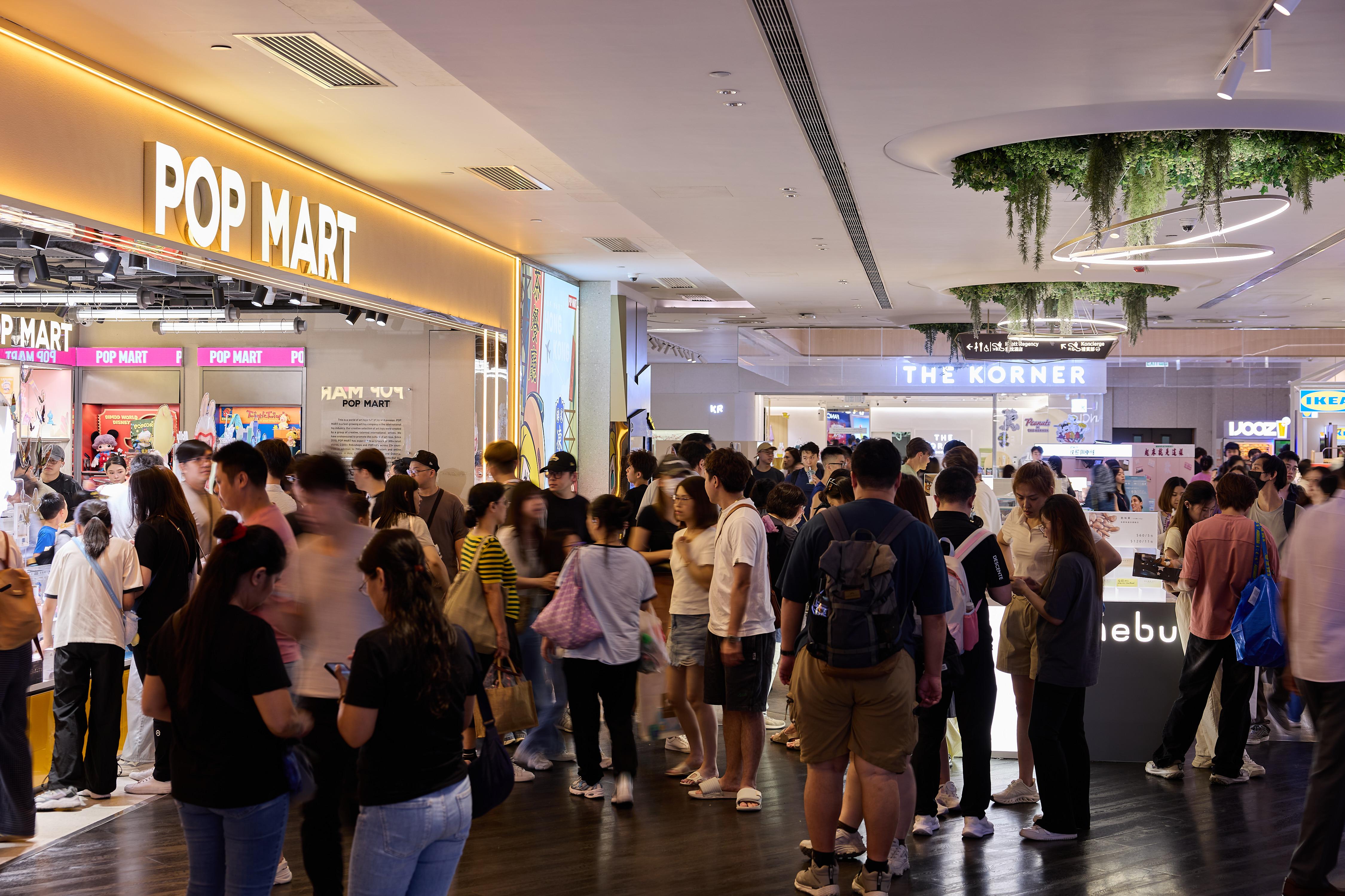 K11 Art Mall積極引入多個人氣動漫與潮玩品牌,包括潮玩巨頭泡泡瑪特。(新世界提供)