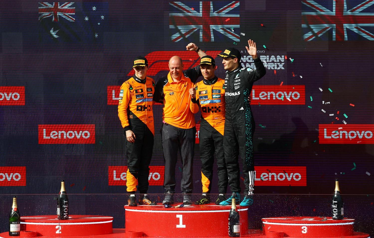 麥拿侖一對車手的諾里斯與派亞斯迪再度包辦前兩名。(路透社)