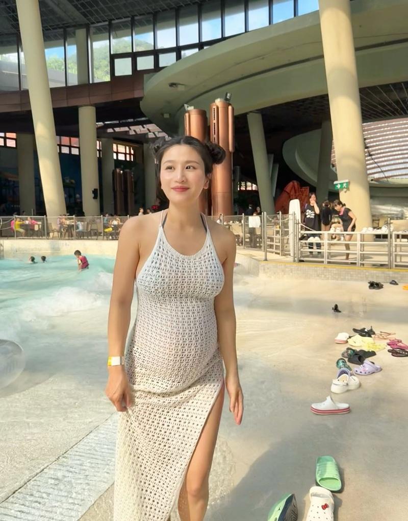 林芊妤大肚周圍去 睇完雪再落水