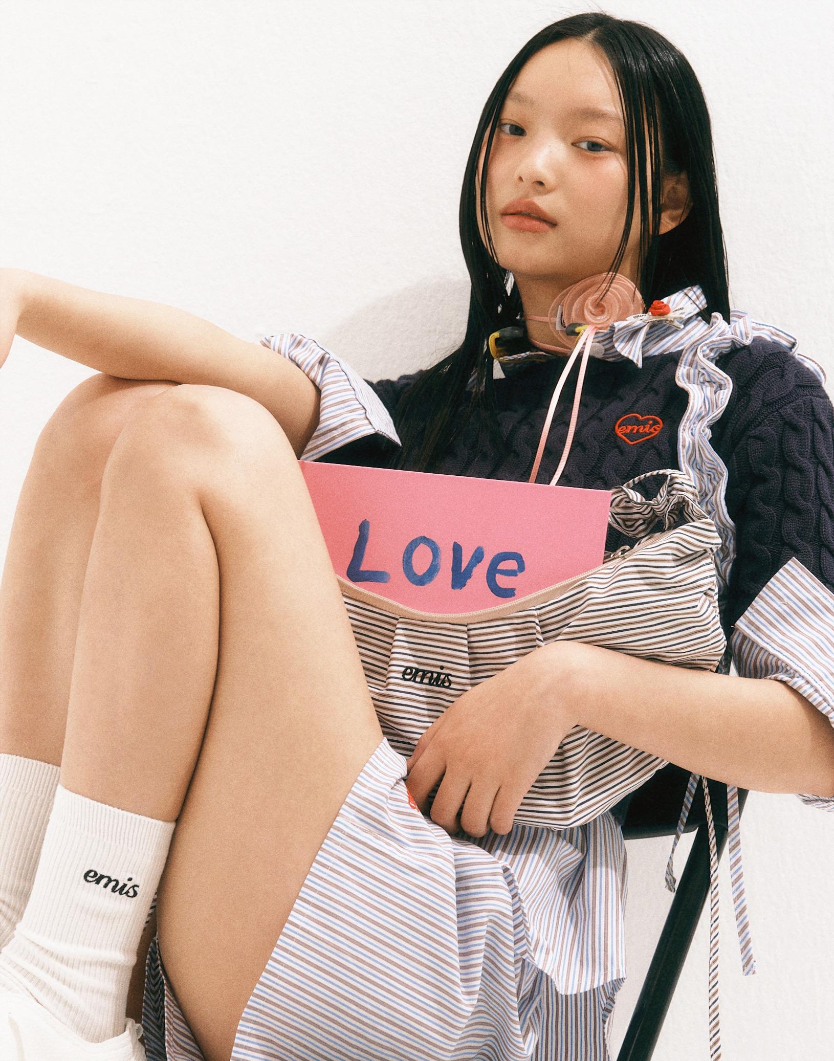 撞色條紋餃子袋