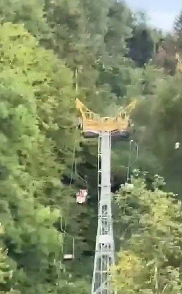 吊椅纜繩斷裂7米高直墮 十多人摔落樹叢湖面8人受傷(有片)