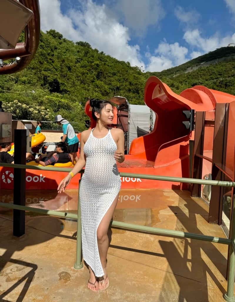 林芊妤大肚周圍去 睇完雪再落水