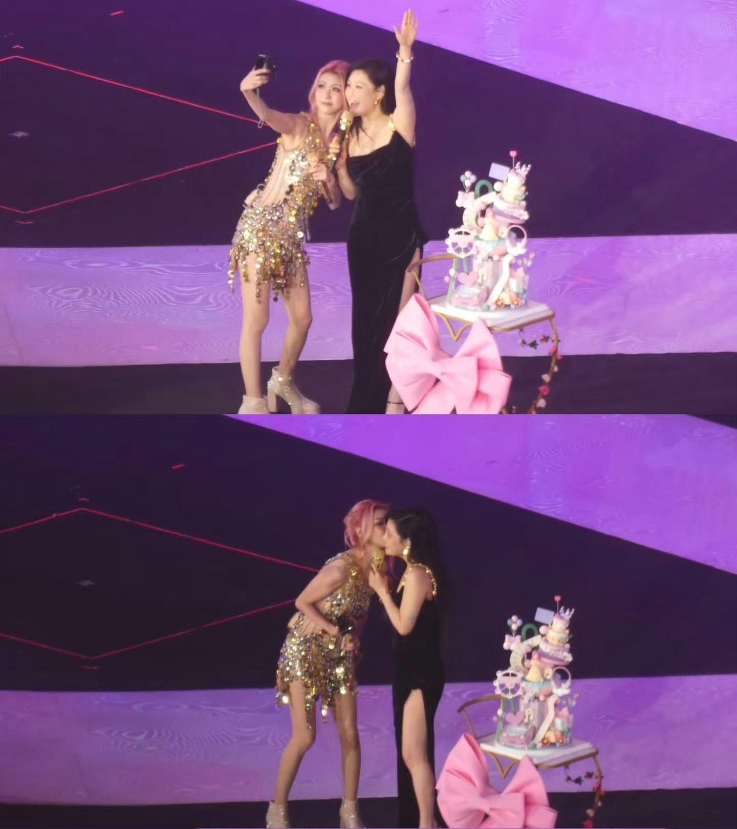 薛凱琪獲袁婭維在台上慶祝生日。