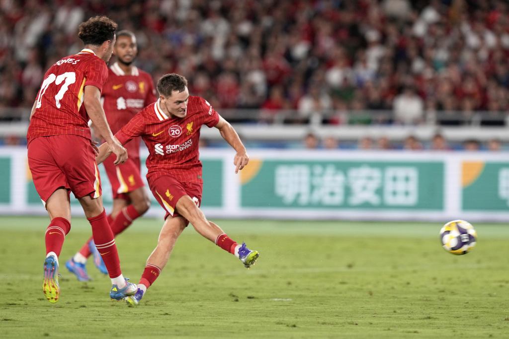 科利安華迪斯(Florian Wirtz)隨利物浦到訪香港及日本。(美聯社)