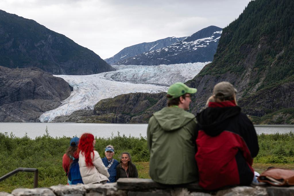 登霍爾冰川(Mendenhall Glacier)。(美聯社)