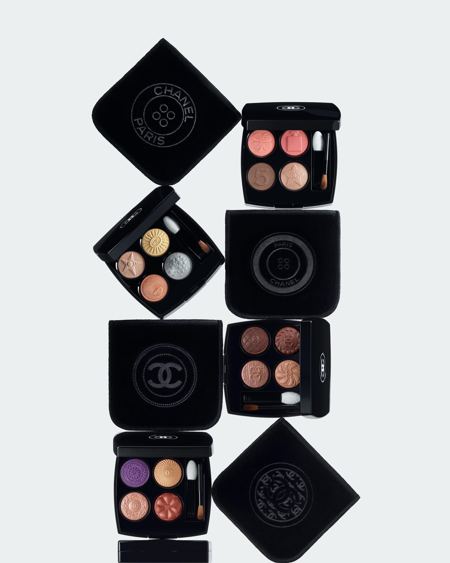 眼影盒收藏於仿絲絨封套中,封套飾以獨家設計圖案。