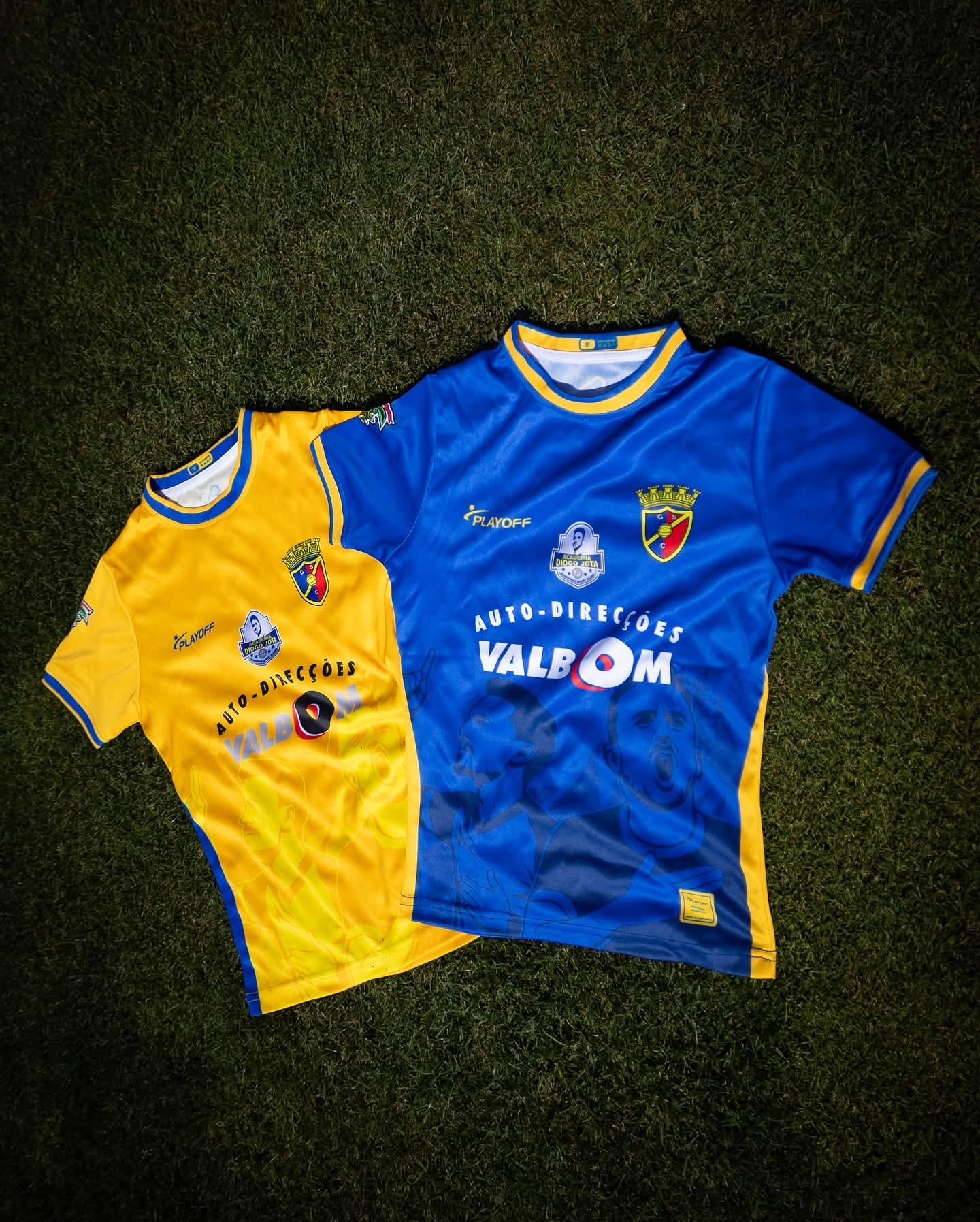 貢多馬爾SC(Gondomar SC)2025/2026球衣,印上祖達(Diogo Jota)及弟弟安迪施華(Andre Silva)的肖像、名字與無限符號