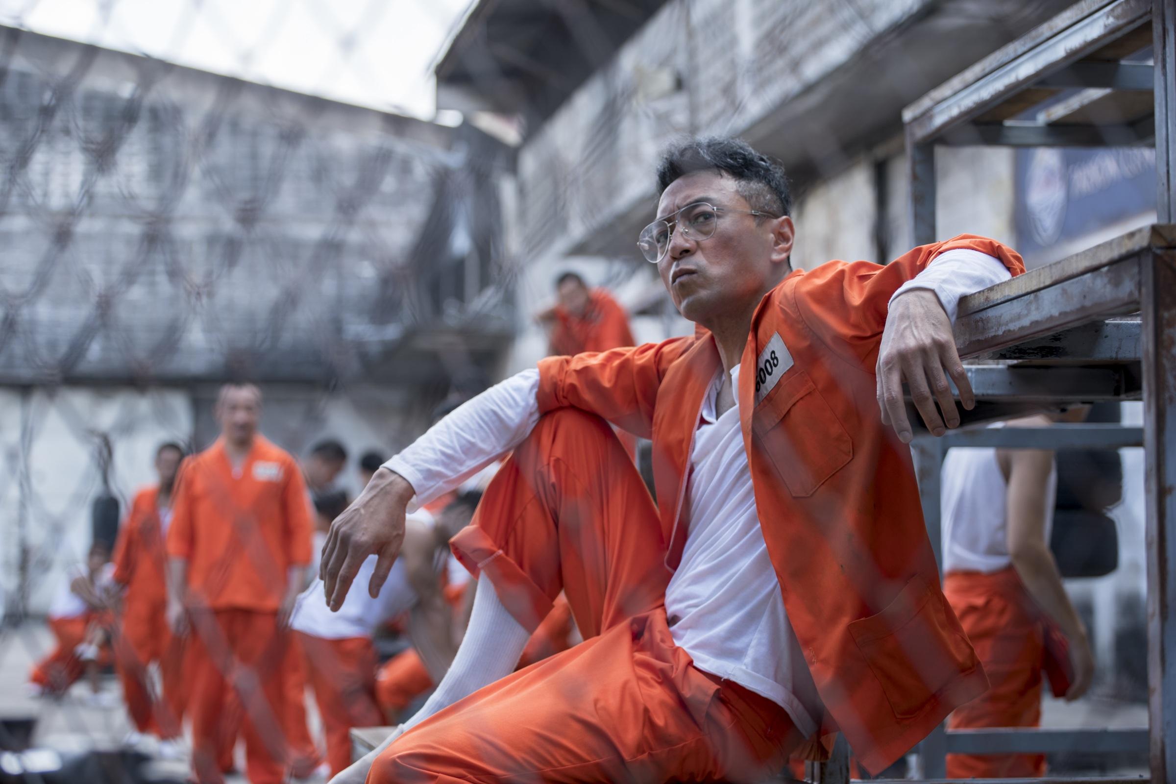 姜皓文在《阿龍》演鄭中基在一位囚友,監獄戲有不少動作打鬥。