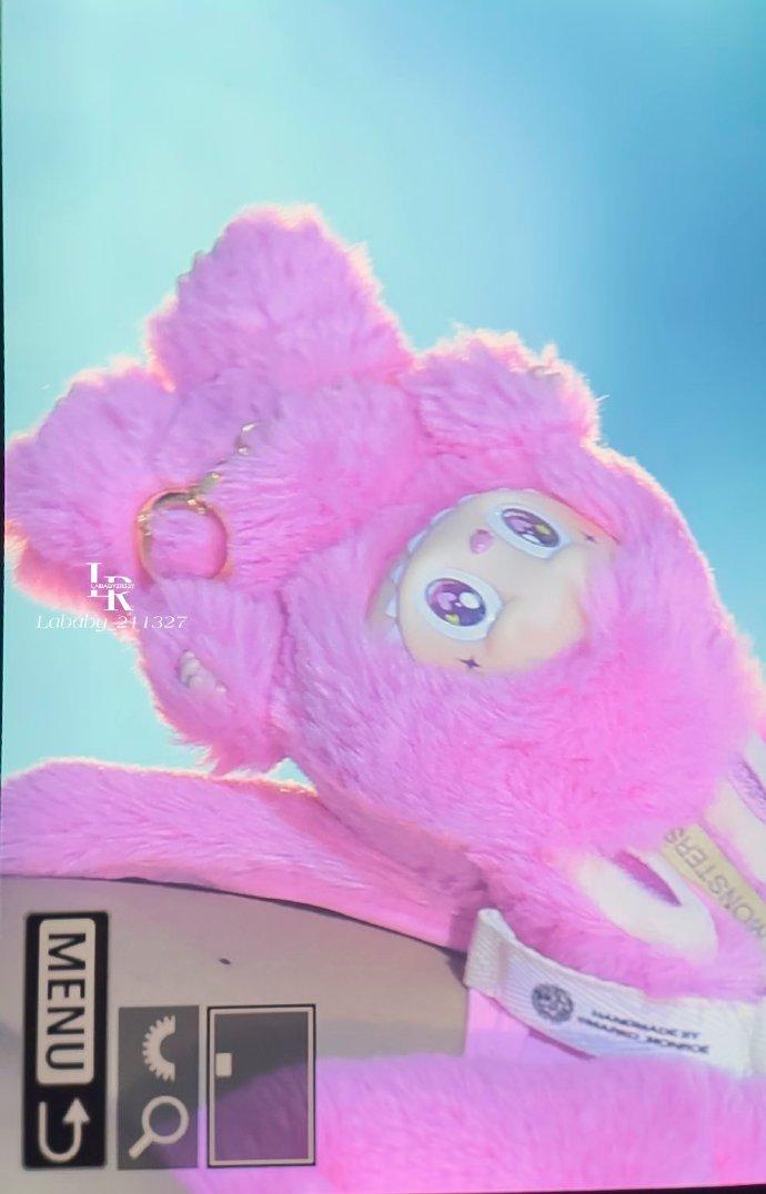 Lisa的訂制版粉紅色Labubu。