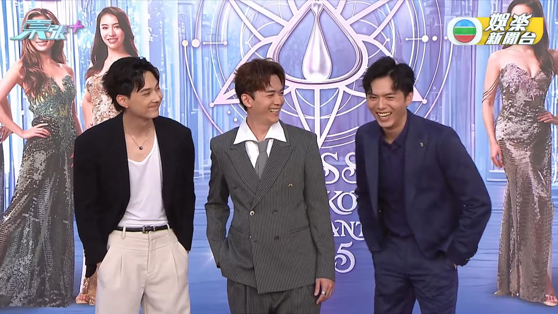 周嘉全被紅地毯司儀要求他在比賽上再畫畫時,忍不住笑了出來。